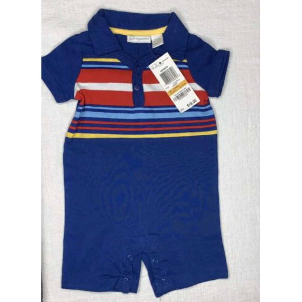 One-Piece Blue Romper Sunsuit Collar Short Sleeve